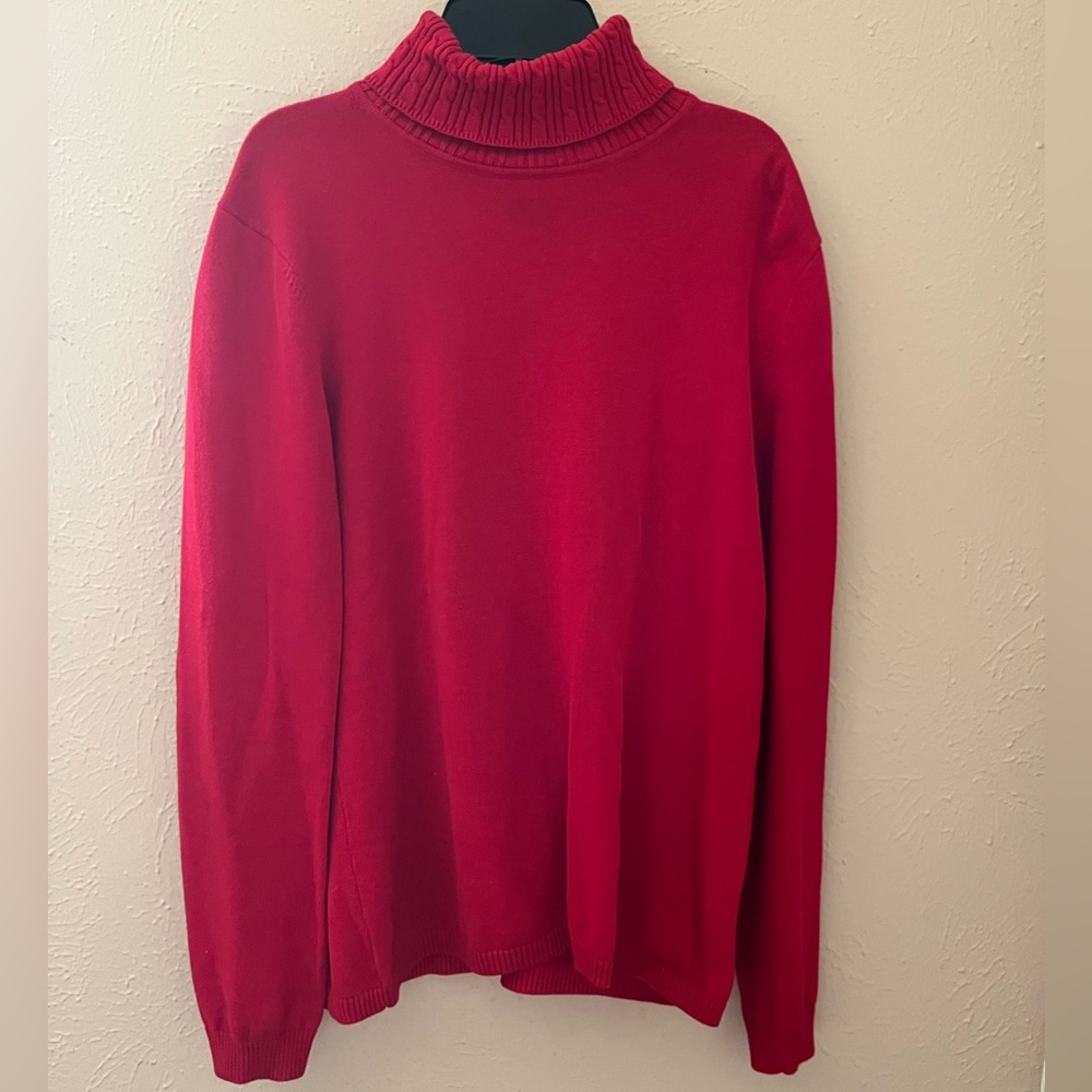 Red Turtleneck Sweater, Size L